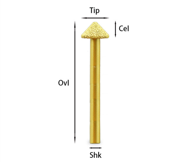 Mushroom Type CNC Router Diamond Engraving Bit Tip 3mm