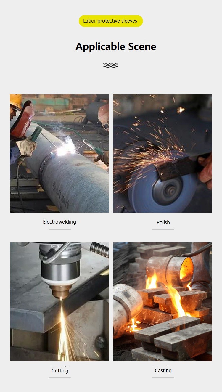 Cowhide lengthening electric welding welder welding high temperature flame retardant labor protection sleeve