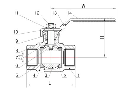 Two Way Thread End 1000wog 2 Piece Ball Valve Stainless Steel