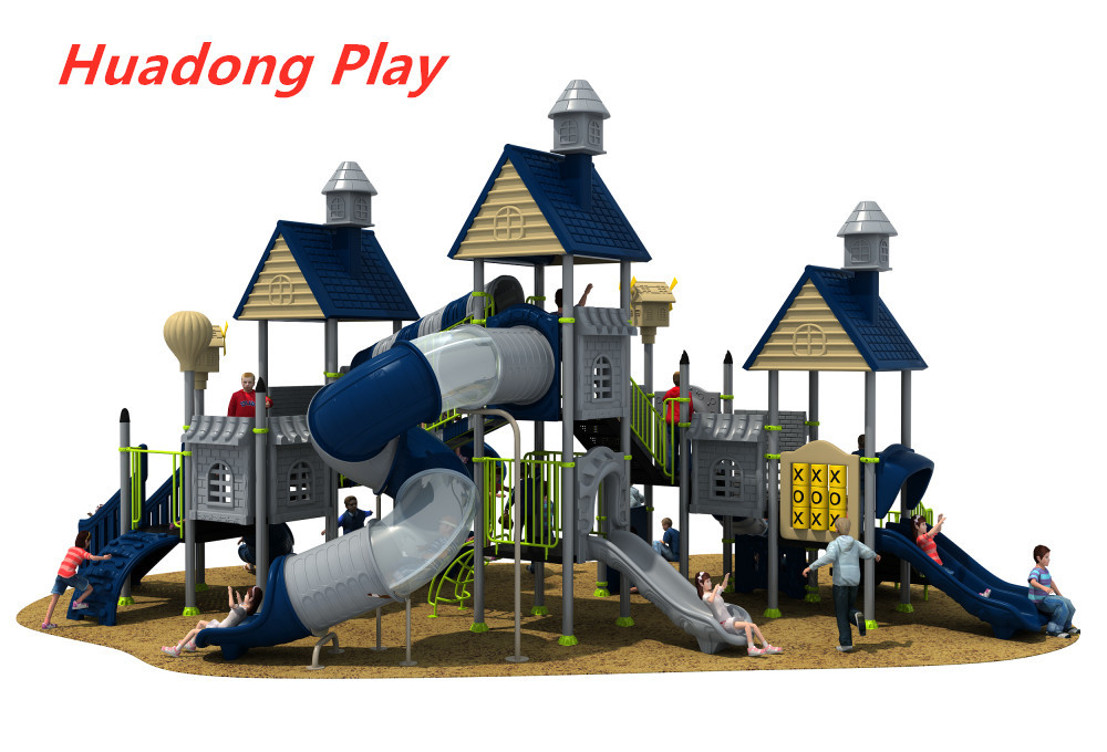 Villa Series Outdoor Playground Slide Include Exotic Architecture