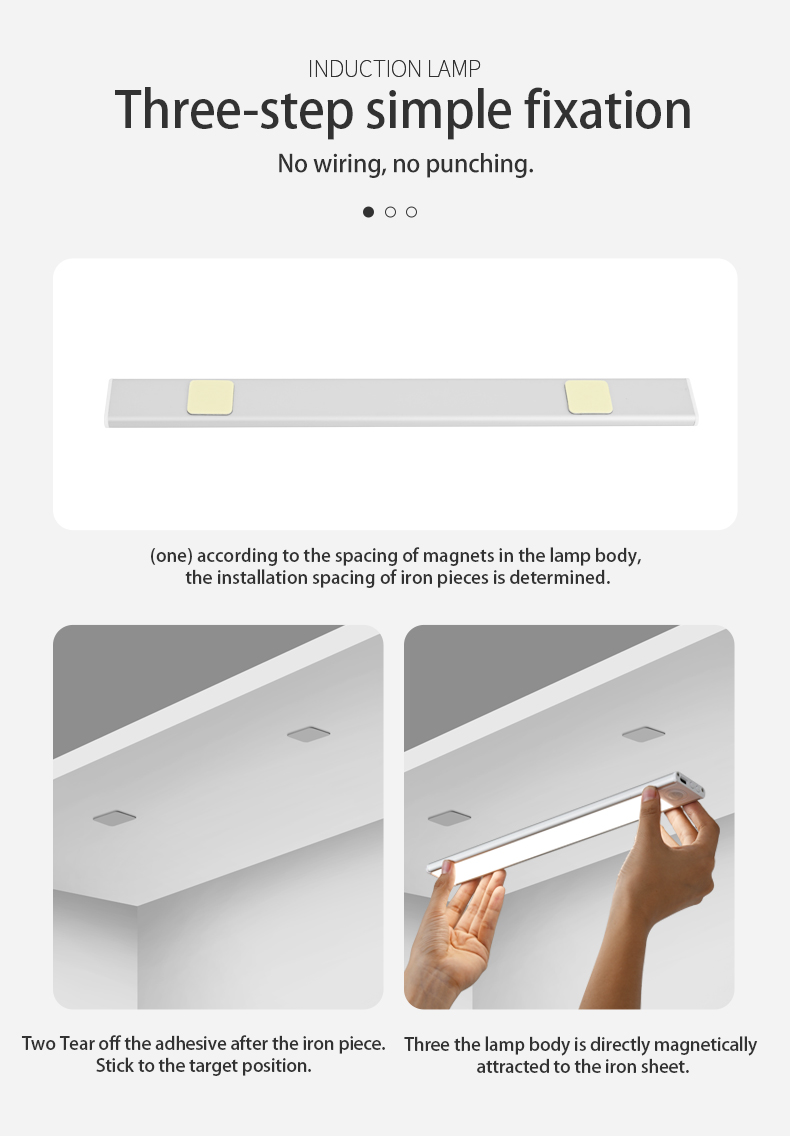 Adjustable Color Temperature LED Motion Sensor Light for Ultra-thin Kitchen Cabinet