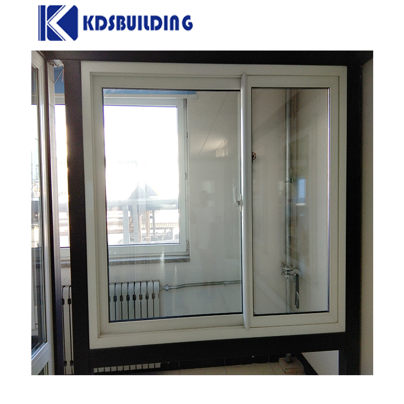 Windproof Hurricane Mirror Insulated Fix Glass 2 Track Pvc Windows White Frame And Doors Slide Window