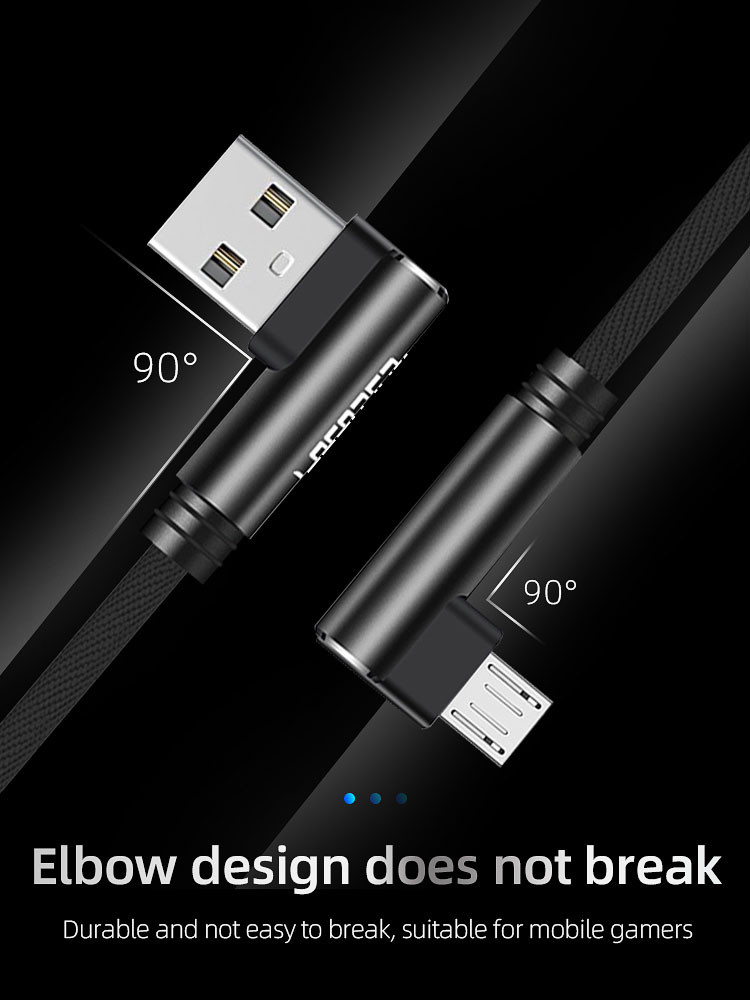 L Shape RoHs Right Angle Charging Cable Android USB Charging Cable