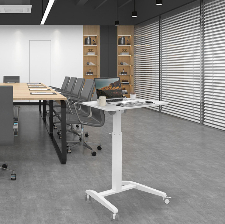 Commercial Furniture Deluxe Pneumatic Height Adjustable Desk with Mid Century Design