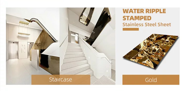 PVD Ti Coating Colored Stamped Stainless Steel Sheet Wall Panel