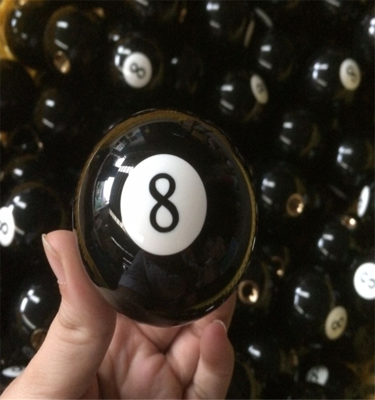Black Billiard Car Gear Shift Knob 8 Ball Logo Print Acrylic Material