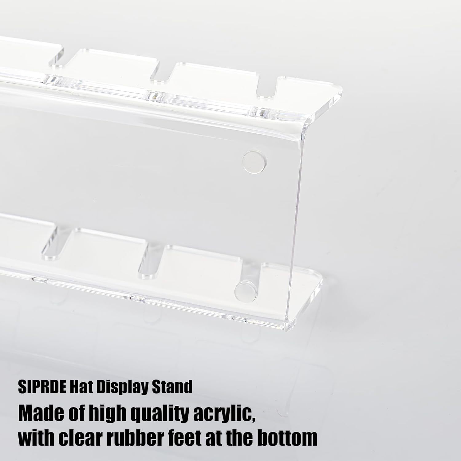 Light Duty Clear Acrylic Display Case Double Sided Clothing Baseball Hat Display Rack