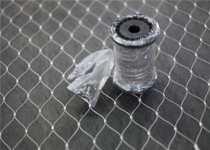Knotted Stainless Steel Cable Trellis , Cable Wire Mesh For Green Wall