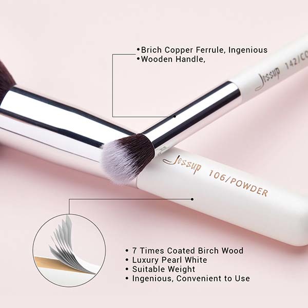 Jessup Face Makeup Brush Set ISO14001 Natural Makeup Brush