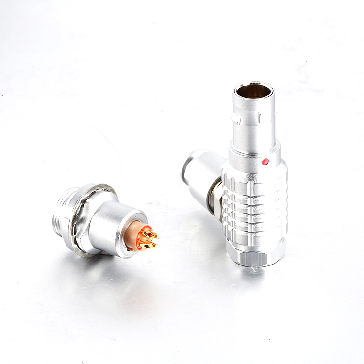 2B Right Angle 90 Degree Cable Elbow 4 Pin To 6 Pin IP50 Straight Plug Connector