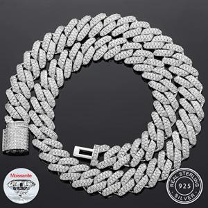 Buy cheap 16 Inch Moissanite Hip Hop Chains 18 Inch 925 Sterling Silver Miami Cuban Link Chain product