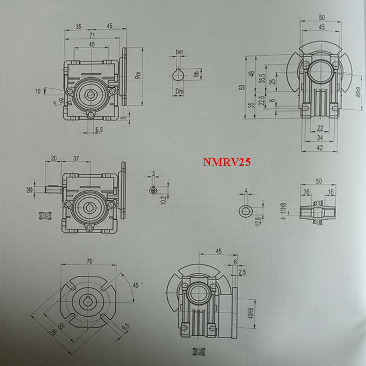 Transmission Gearboxes NMRV Speed Reducer