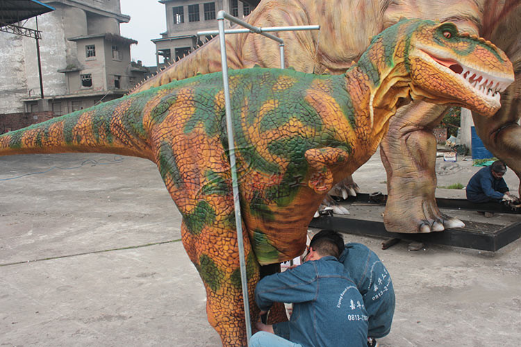 Flexible Realistic Dinosaur Costume Brown Interactive Park Mall Showcases