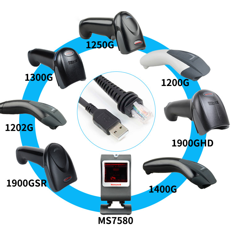 5m Barcode Scanner Cord USB A Male To Rj50 10P10C For Scanner Data Transmission