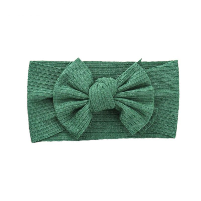 Green Childrens Hair Accessories For Fine Hair Girls Kids Fashion Knitted Fabric Hair Band Wide Edge