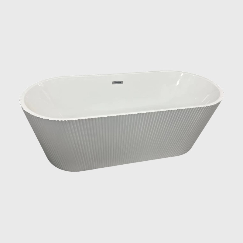 Adult Hygienic Alcove Acrylic Jetted Freestanding Tub 1500mm For Modern Bathroom