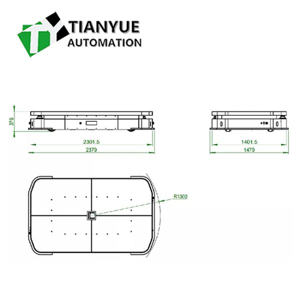 Laser Radar Obstacle Avoidance AGV Robot with Polyurethane Tyre Material and Customized Table Size for Automated Material Transport