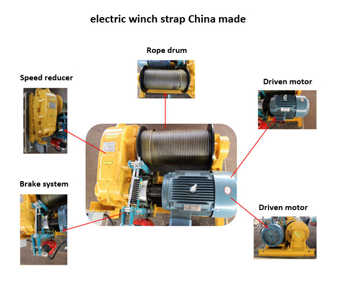 Traction Gear Pendent Button Cotrol 10m/Min Warn Electric Winch