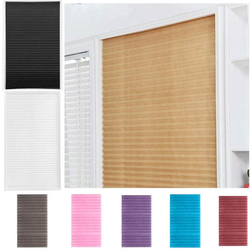 FSC Portable Oriel Window Pleated Cordless Curtain Blinds Europe Style