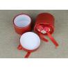 Buy cheap Round Red Ribbon Cardboard Box Packaging Cans Packaging For Wedding Candy from wholesalers
