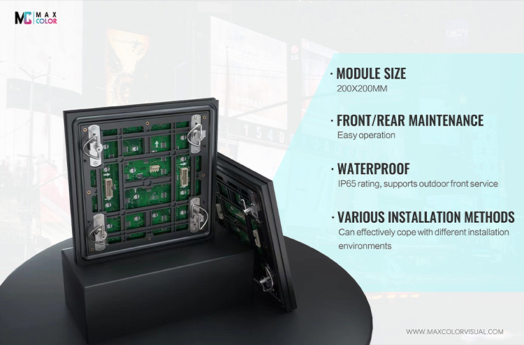 Front Service P3 Led Video Screen Module 6500cd/sqm For Outdoor Advertising