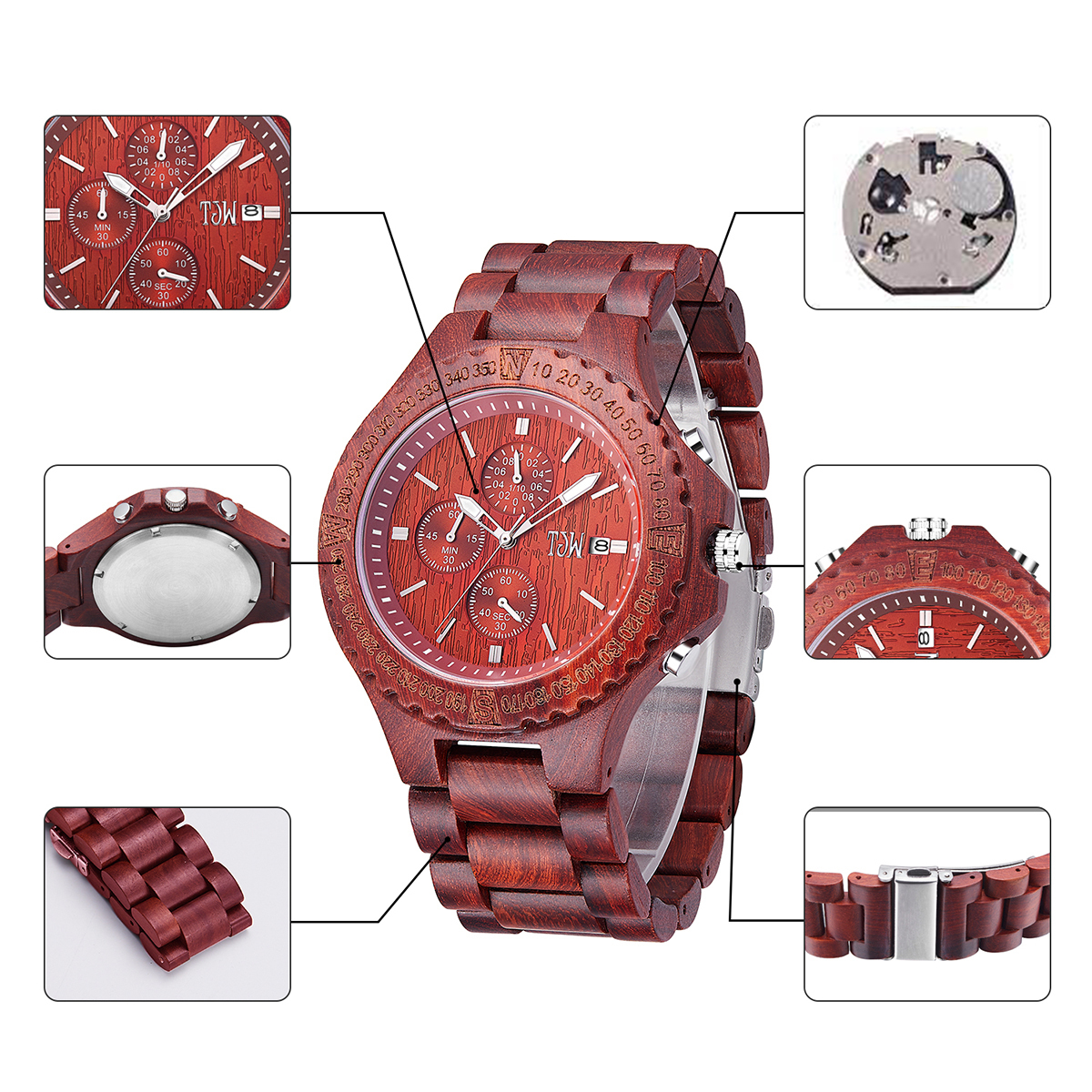 Simple Design Dial Wooden Wrist Watch With Easy And Convenient Deal