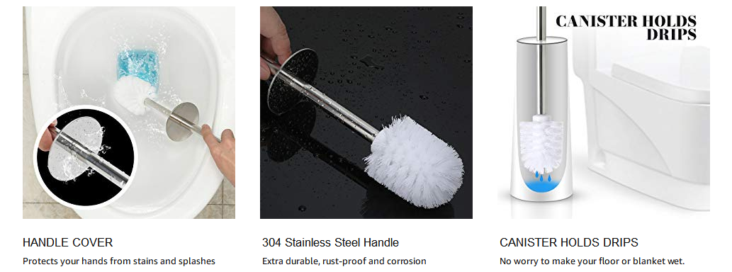 Classic Toilet Cleaning Brush Holder for Bathroom 304 Stainless Steel