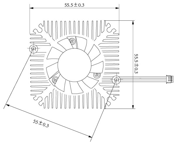 Aluminum VGA Server Cooling Fan Cooler Stable VC-AL4010 12V DC