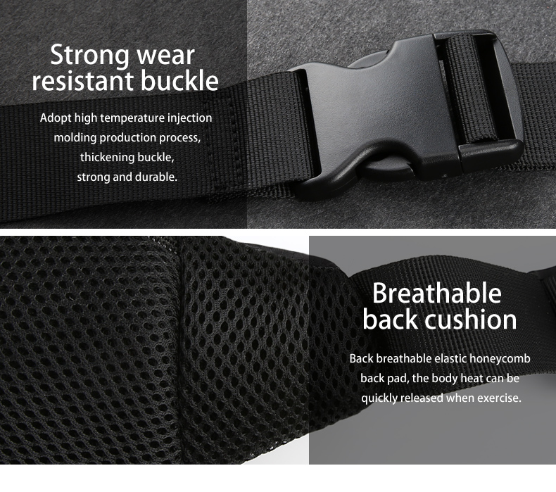 Zipper Closure Waterproof Waist Pouch Nylon Women Fanny Pack 13cm High