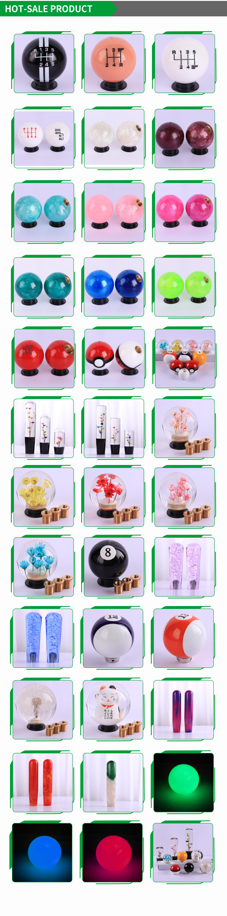 Wholesale customization 5 speed car universal black 8 ball shift knob gear shift knobs