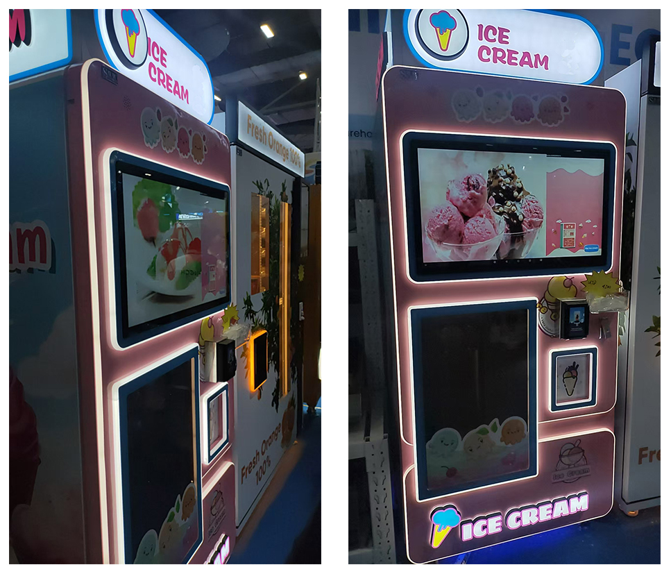 Automatic Soft Serve Ice Cream Vending Machine for 80-100g Cup Volume Commercial