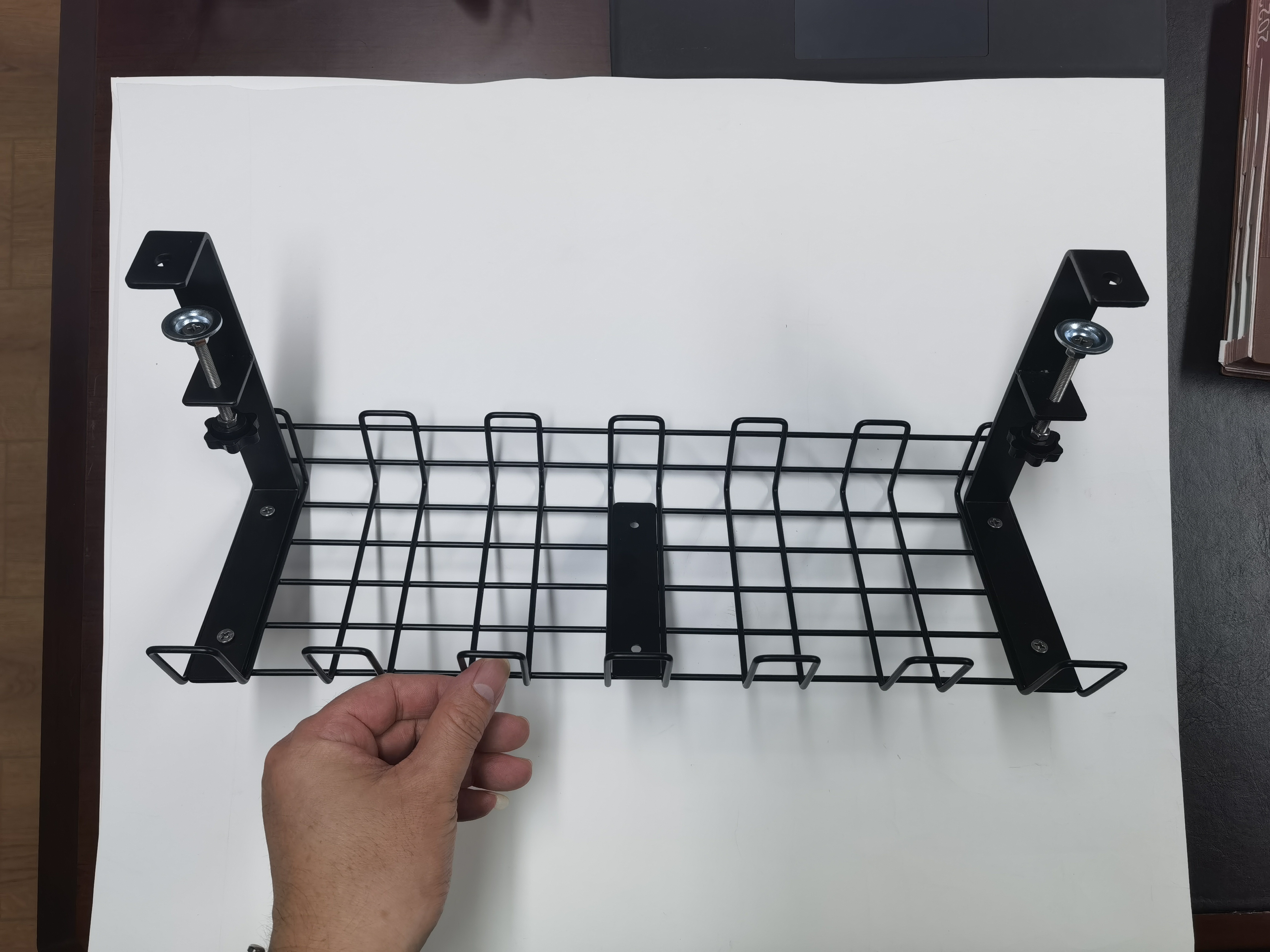 Under Desk Cable Management Tray Organize Wires with Power Coated Carbon Steel Design
