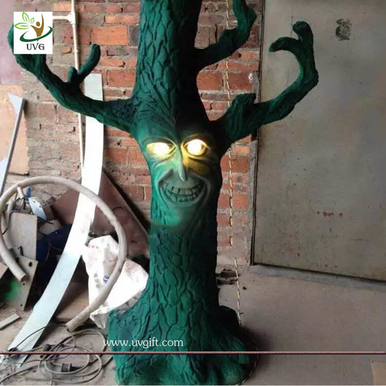 UVG 6ft tall fake cheap halloween tree with LED lights for party games background decoration