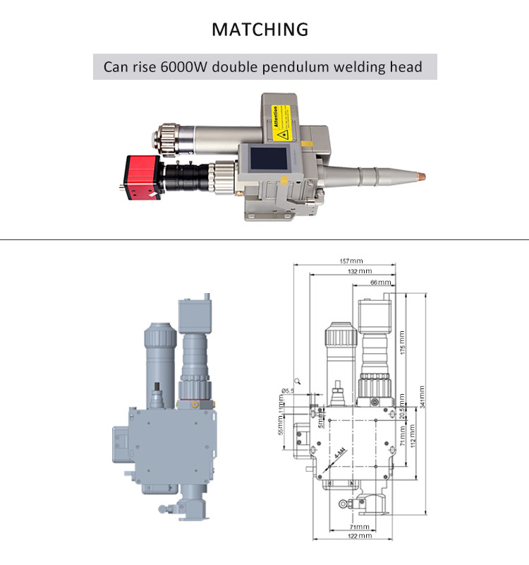 1500w 2000w Fiber Optic Welding Machine Robotic Laser Welding With Raycus Laser Source