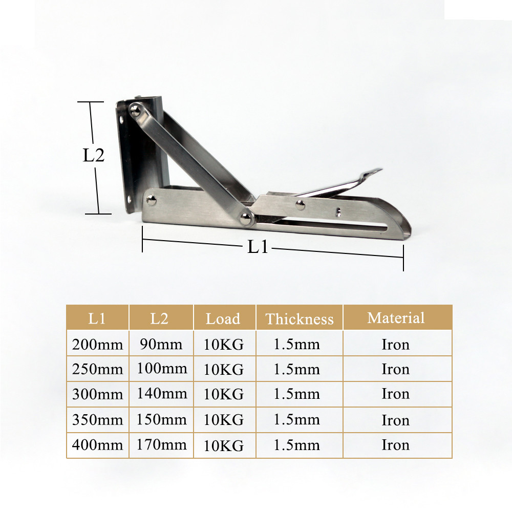 250mm Triangle Iron Folding Shelf Brackets For Furniture Industry