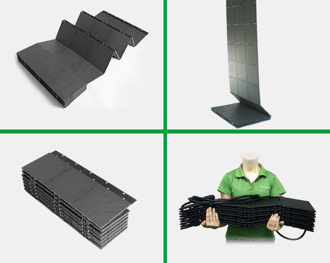 Slim And Lightweight Foldable LED Screens , 4000 Pixel / M² Led Video Wall Display Screen Rental