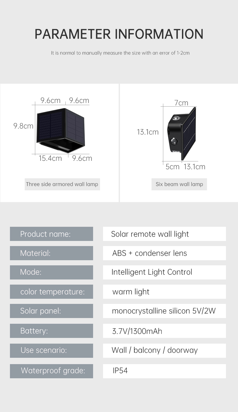 Dusk to Dawn 3.7V 1300mAh Wall Mounted Solar Light Up And Down outdoor lamp