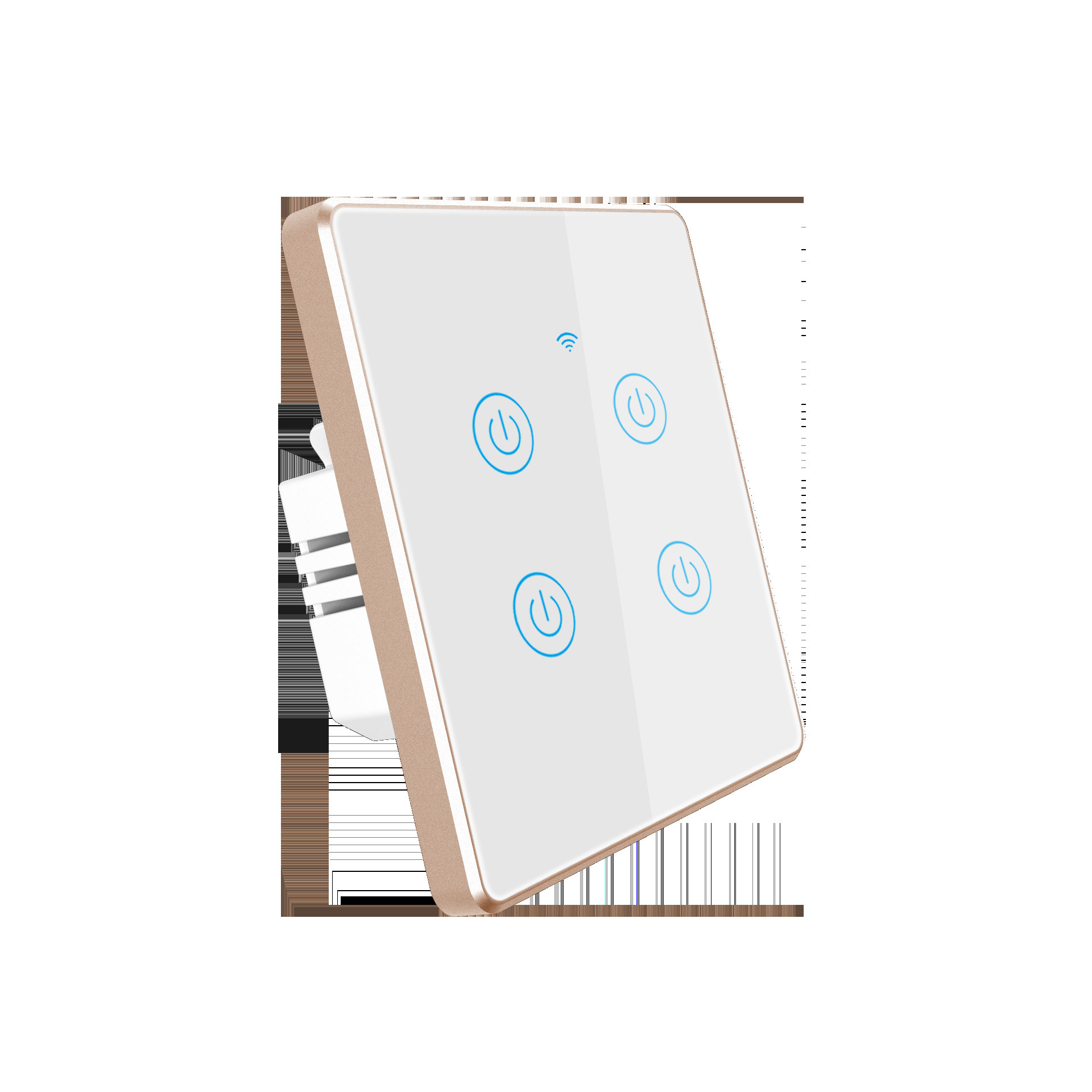 Smart Home Tuya Wifi Switch For Eu Standard 4 Gang Metal Bezel App Remote Schedule Voice Control