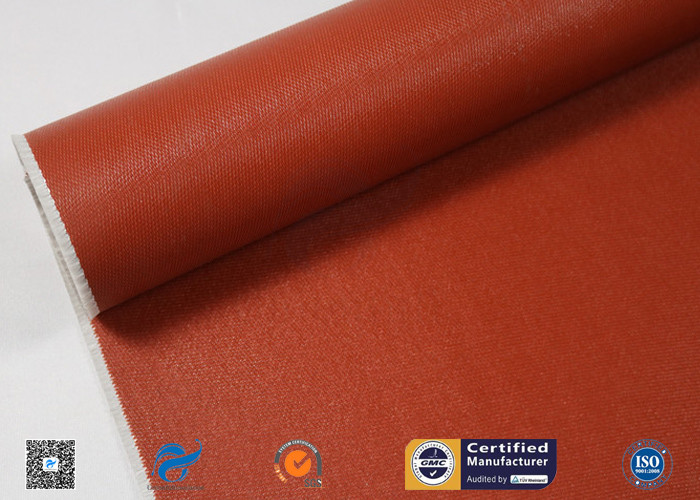 E Glass Fiberglass Fabric Coated With Red Silicone High Temperature Resistance