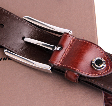 Black 1.3” Wide Men Leather Dress Belt/ Casual Belt With Three - Demensional Braiding Patterns