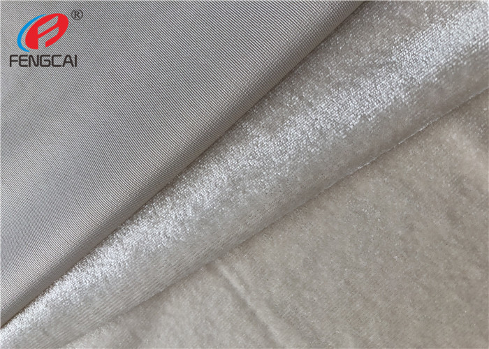 Shiny Silvery Colour Warp Knit 95 Polyester 5 Spandex Velvet Fabric