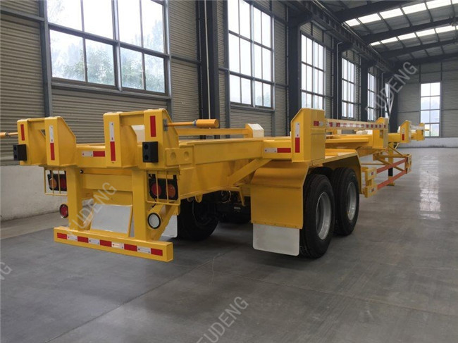 Semi Chassis Container Trailer 40 Foot Straight Frame Tri Axle Container Carrier Truck