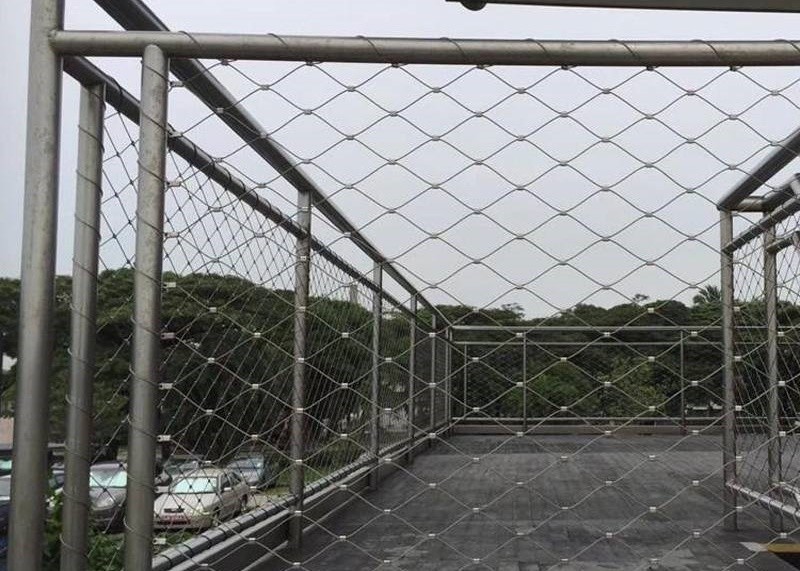 30mm*30mm Balustrade Cable Mesh With Ferruled Connection Wire Rope Mesh