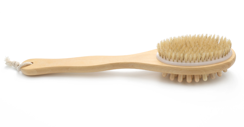 Long Handle Bath Shower Brush Double Sided Dry Remove Cells Spa Massage