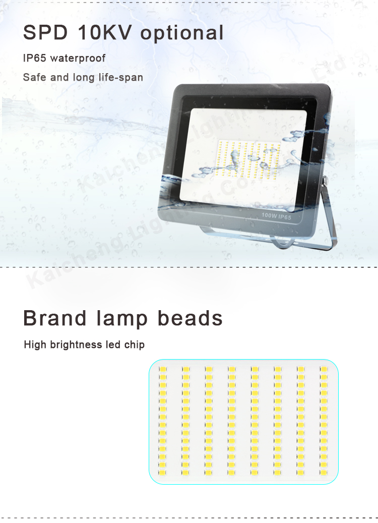 Aluminum Stadium Lighting Slim Led Outdoor Flood Light 100W Waterproof