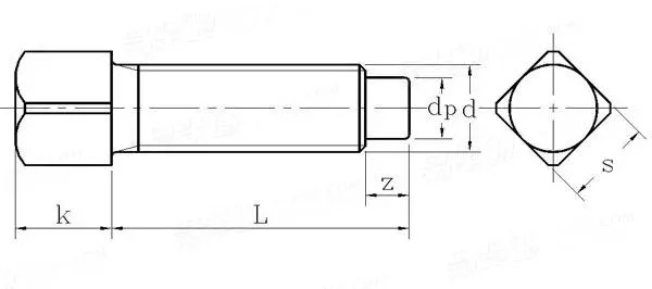 DIN479 Square Head Set Screw Socket Head Fasteners Countersunk Carriage Bolt
