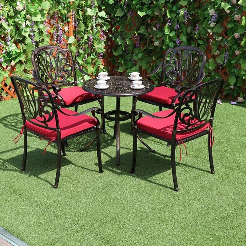 Villa Aluminum Patio Furniture Sets European Cast Aluminum Dining Set