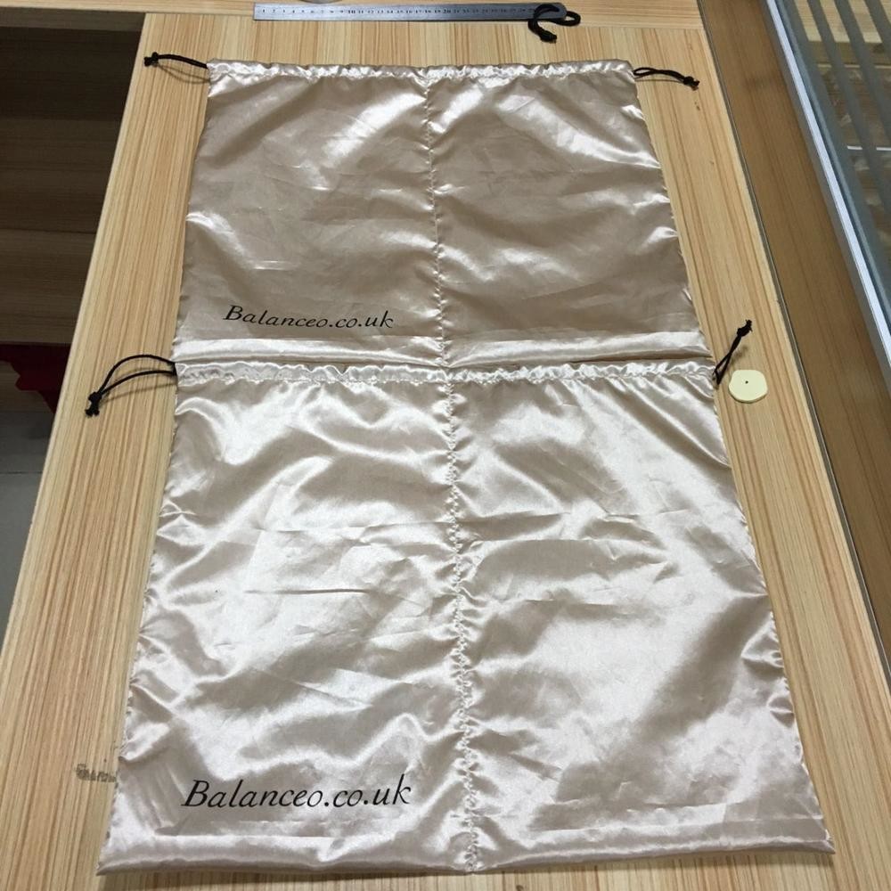 Security Soft Drawstring Bag , Hot Stamping Surface Handling Satin Shoe Bag