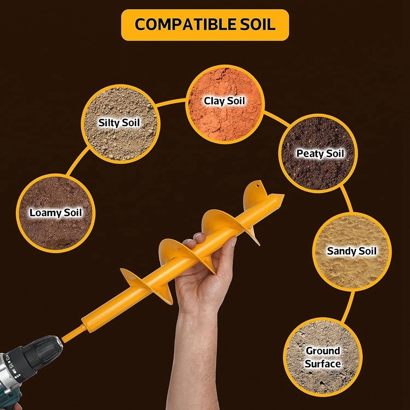 OEM Garden Auger Spiral Shaft Auger Screw Planting Post Hole Digger Tools
