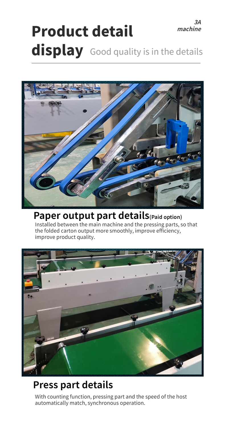 Automatic Continuous Feeding Paper CQT580-UV Folder Gluer Machine for Paper Box Folding